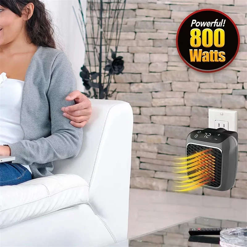 Handy Heater Turbo 800watts  -Mini Electric Wall-outlet Flame Heater Plug-in Air Warmer