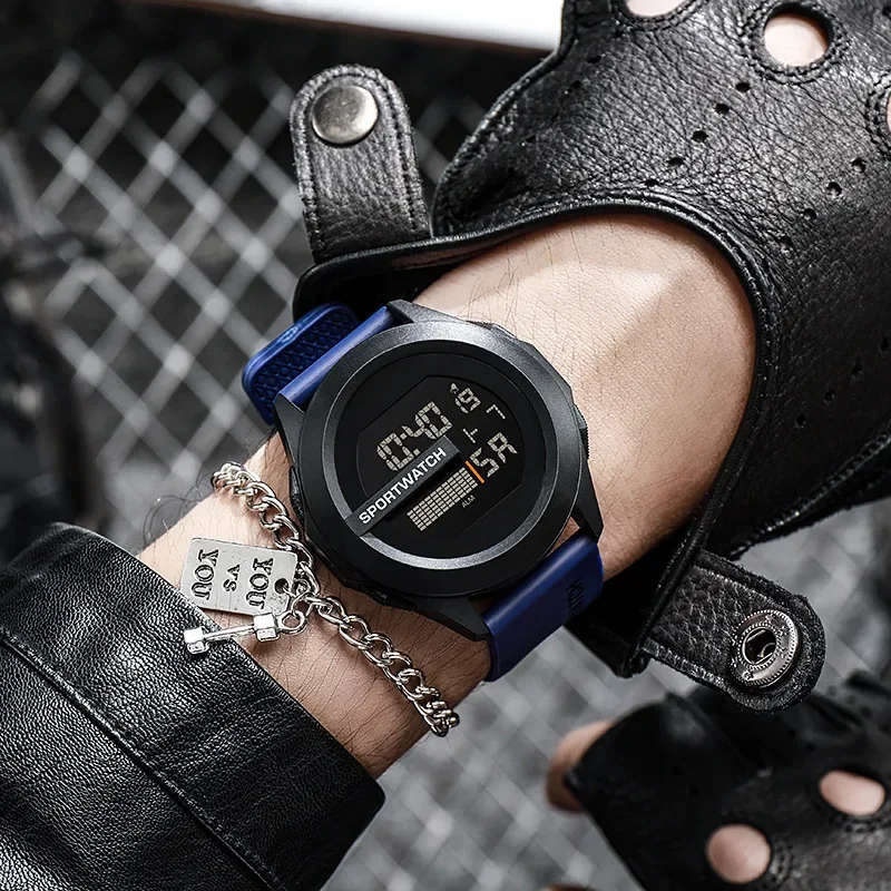 Sport Digital Wristwatch Stopwatch - Deep Blue
