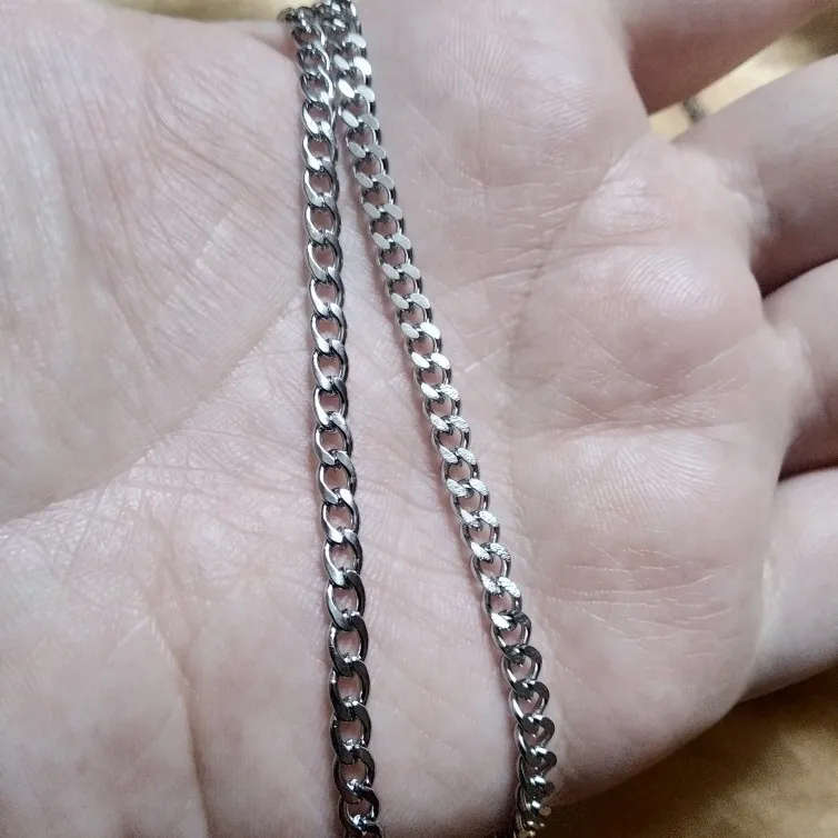 Genuine Stainless Steel Necklace For Man Women Silver Colour