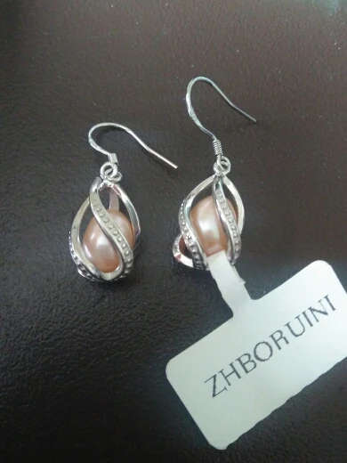 100% Natural Freshwater Pearl 925 Sterling Silver Genuine Earring - Pink