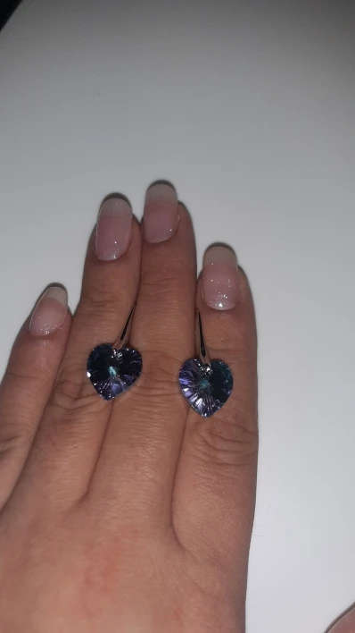 GENUINE Heart Crystals Earring From SWAROVSKI - Crystal Vitrail Light