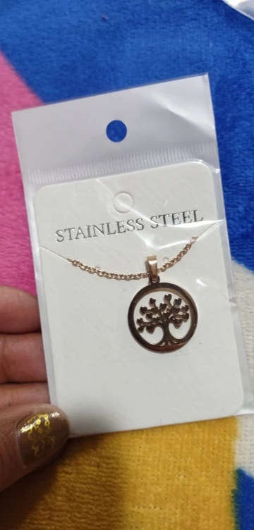 Retail Price R 899 / Genuine Stainless Steel Heart Tree Necklace - Rose Gold