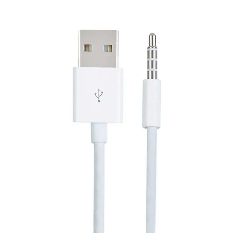 Charger SYNC Cable 3.5mm Jack Adapter Charging Cord White for Apple ipod shuffle 3rd 4th 5th 6th MP3