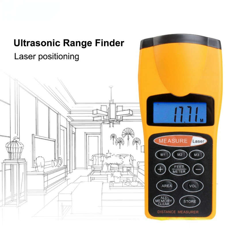 Digital Ultrasonic Laser Distance Meter Rangefinder 0.5m-18m