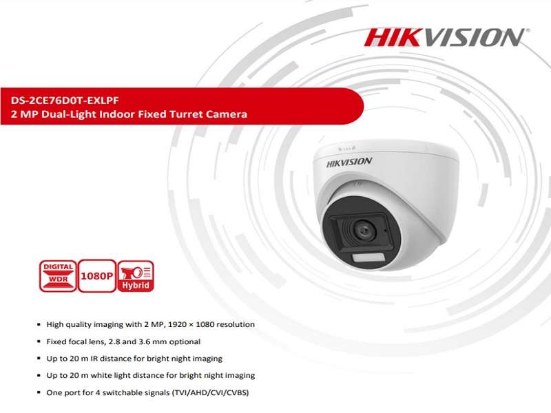 Hikvision 2Mp 2.8Mm Turret Dome Camera