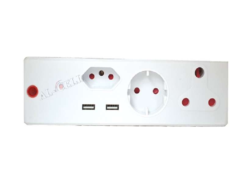 ELECTRICMATE 3 Way Adaptor + 2 Usb 2.1A