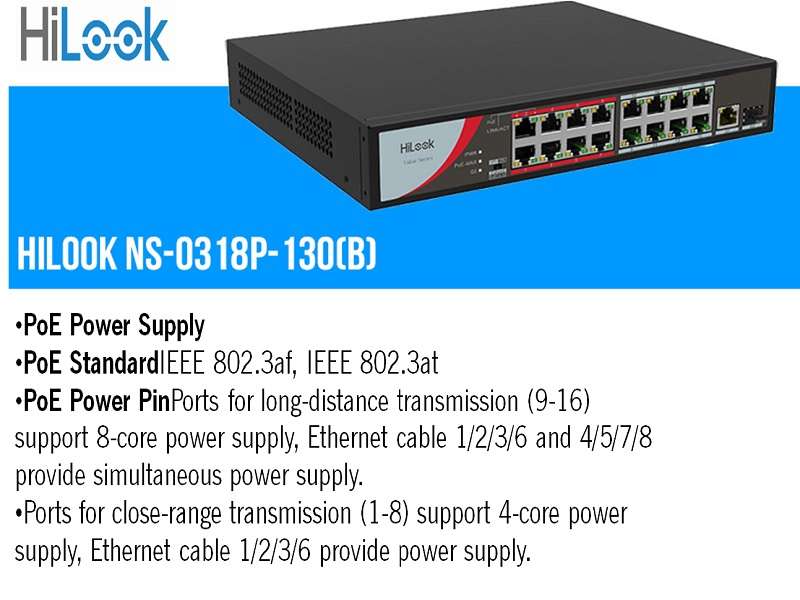 Hilook 16 Port 100Mbps  Poe Switch