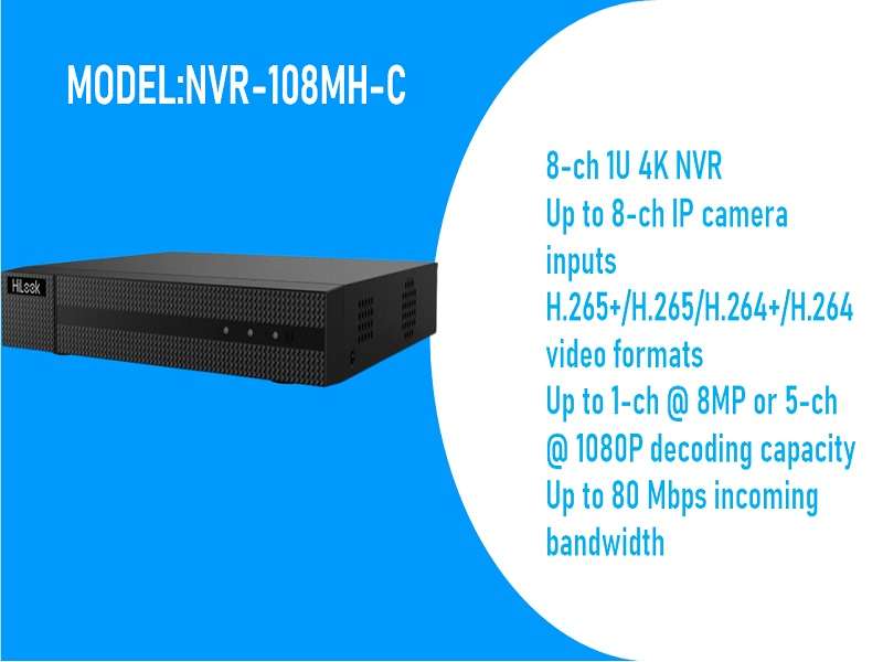 Hilook 8Ch 1U 4K Nvr No Poe