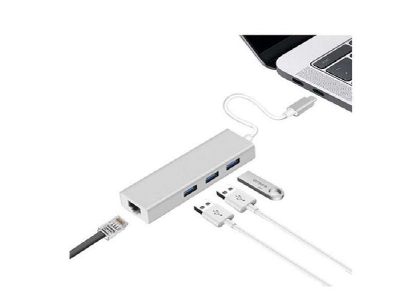TYPE C 3 Port Hub + Lan Card