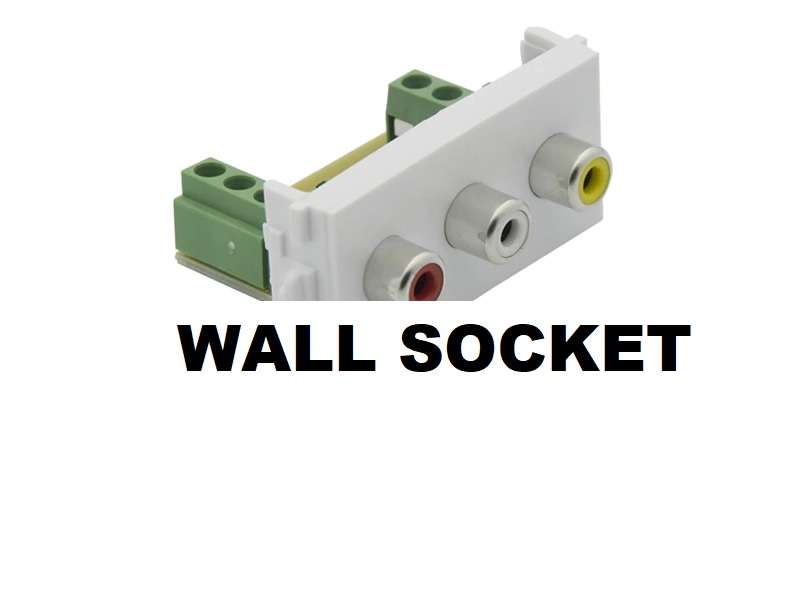 WALL Plug Socket 3 Rca