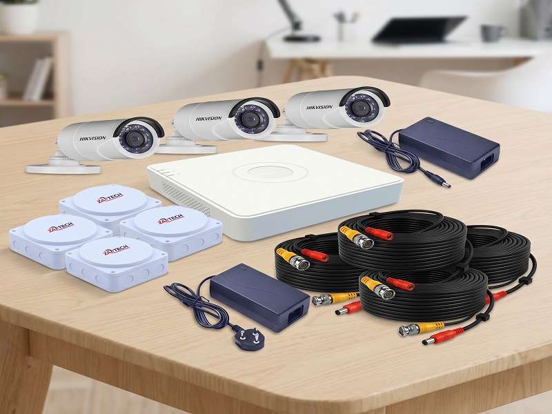 Hikvision 4CH 2MP Bullet Camera Kit With DVR, 4x 20m Cables & 4x junction box