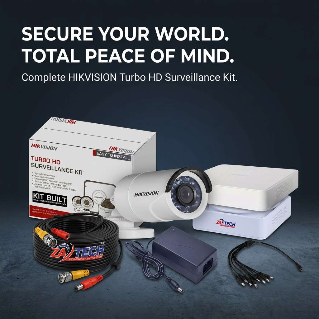 Hikvision 8CH 2MP Bullet Camera Kit With DVR, 8x 20m Cables & 8x junction box