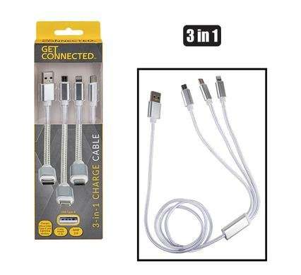 USB CABLE 3-IN-1 -2.0 AMP - 1M