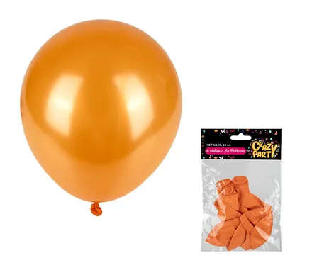 Metallic Orange Balloons, 6-pack