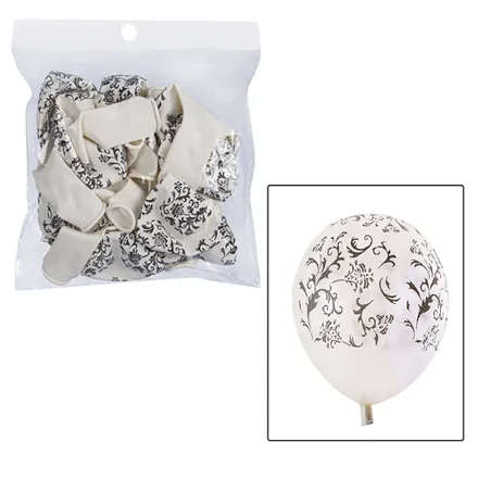 White Patterned Balloon, 1-piece
