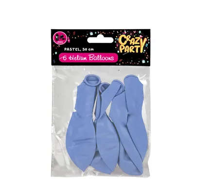 Pastel Blue Balloons, 6-pack