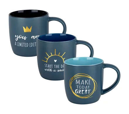 Two Tone Motivational Mug, Gold Embossed