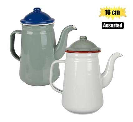 Coffee pot enamel 16cm goose neck spout