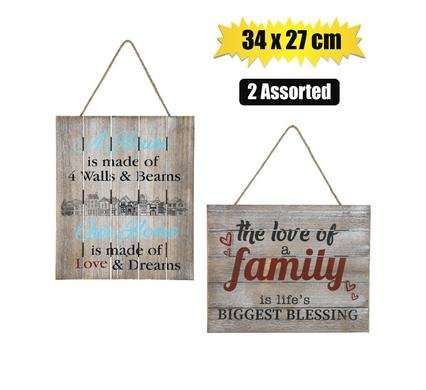 Plaque mdf sign 34x27cm family 2-assorted