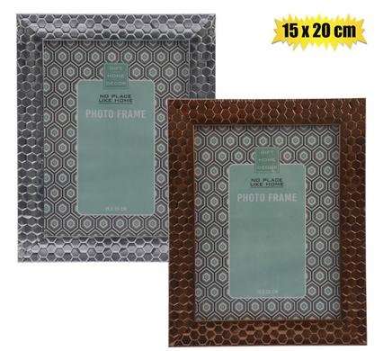 Picture frame plastic metallic 15x20cm assorted