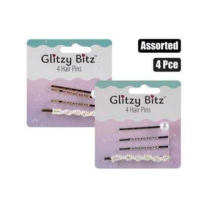 Hair Pins 4-piece, Assorted