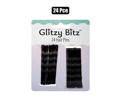 Hair clips black pins 65mm 24 Piece