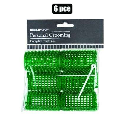 Hair curlers plastic 6 Piece large green