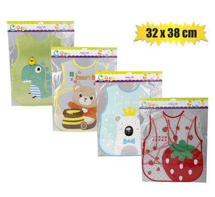 Baby bib printed assorted-designs 38x32cm