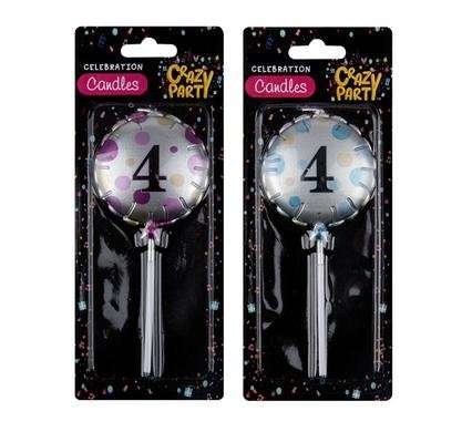 Candle birthday balloon round assorted-4