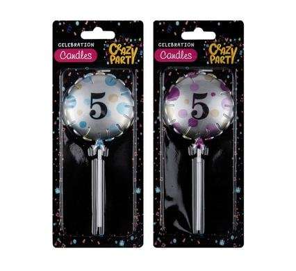 Candle birthday balloon round assorted-5