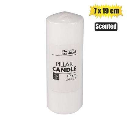 Pillar Candle, 19 X 7cm White Scented
