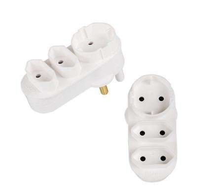 PLUG-ADAPTOR EURO 1xSHUKO 2x5AMP    BULK
