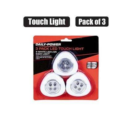 Light battery operated led touch pack 3 aaa batteries