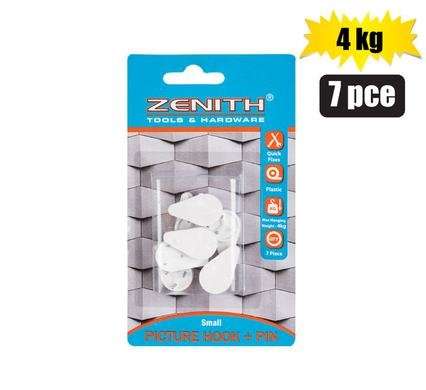 Picture-hook+pin white 7 Piece sml(4kg)zenith