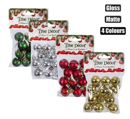 Xmas tree decor balls 12 Piece 3cm