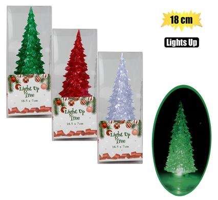 XMAS TABLE DECOR LIGHT-UP TREE 18.5x7cm