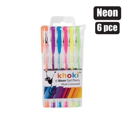 Neon Gel Pens, 6-piece