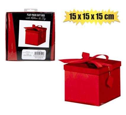 Flat Pack Gift Box Red