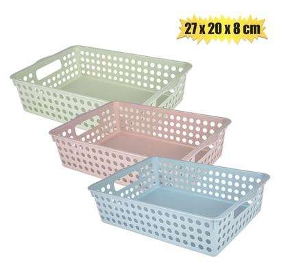 Basket plastic rectangular 27x20x8cm