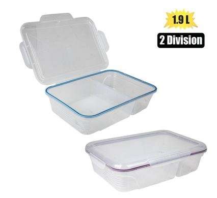 Clip Lock Lunch Box Two Divisions 1.8l