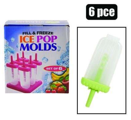 Ice lolly maker plastic 6 Piece large