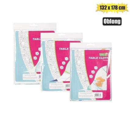 Table cloth plastic 132x178cm oblong