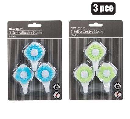 Plastic Self Adhesive Hooks 3 Piece