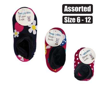 Socks slipper kids size 4.5-9 assorted