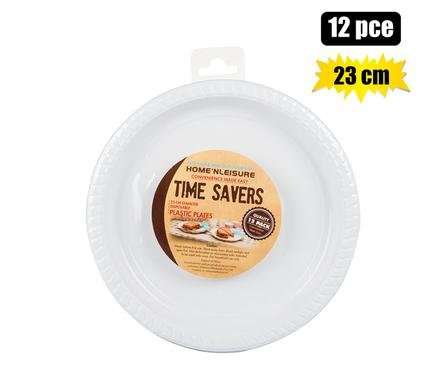 Plastic Picnic Plates 23cm, 12-piece