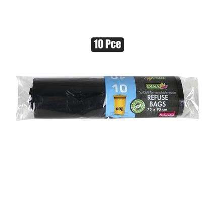Refuse Bags Black, 75 X 95cm, 10-piece