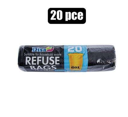 Refuse Bags Black, 75 X 95cm, 20-piece