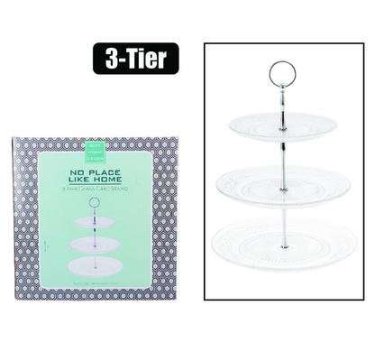 Cake-stand 3-tier glass