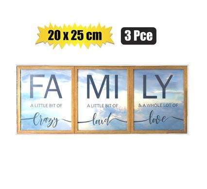 Plaque mdf family 3-piece 25x30cm