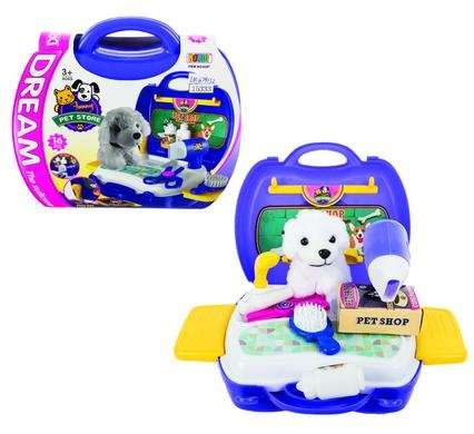 Play-set pet salon plush & carrier